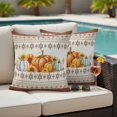 thumbnail image 4 of Southwest Thanksgiving Outdoor Waterproof Pillow Covers, Boho Orange Green Pumpkin Sunflowers Decorative Square Throw Pillowcase Sofa Cushion Sham for Patio/Couch/Chair, 26"x26" 2 Pack, 4 of 8