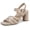 Lucid Beige Multi, variant on Women's Nora Strappy Block Heel Sandal Black Leather 9.5W