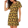 thumbnail image 2 of Balery Cartoon Ducks Camisón de manga corta con cuello redondo para mujer, cómodo y elegante., 2 of 6