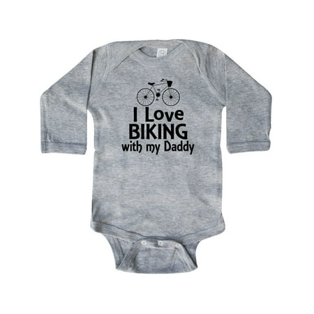 

Inktastic I Love Biking with Daddy Gift Baby Boy or Baby Girl Long Sleeve Bodysuit