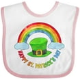 thumbnail image 3 of Inktastic Happy St. Patrick's Day Rainbow and Hat Boys or Girls Baby Bib, 3 of 4