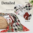 thumbnail image 2 of Christmas Plaid Pillow Covers, Linen Long Throw Pillow Case, Black Snowman Xmas Tree Snowflake Buffalo Holiday Pillow Protector Decorative Cushion Cover for Living Room/Bedroom 20" x 30", 2 of 8