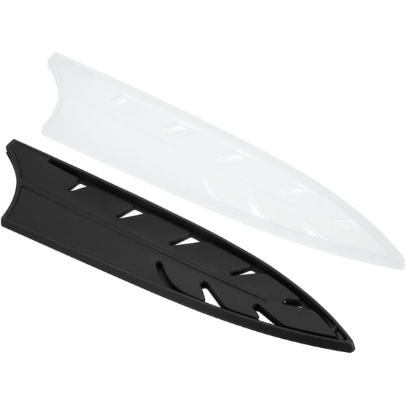 PATIKIL Knife Sheaths for Kitchen Knife for 8" Chef Knife, 2 Pcs Knife Edge Guard, Knife Sheath Covers Sleeves, Feathered Chef's Knife Set, Black & Transparent, 8.5"x 2"