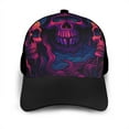thumbnail image 3 of Naloa Purple-Red Skull Adult adjustable Print Baseball Hat, Patchwork curved brim baseball capfor Men and Women, One Size, 3 of 5