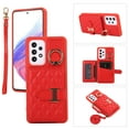 thumbnail image 1 of Case for Samsung Galaxy A53 5G, Detachable Crossbody Strap & Lanyard Wallet Case with Card Slots, 360° Stand Ring Kickstand Flip PU Leather Protective Cover for Samsung Galaxy A53 5G, Red, 1 of 11