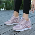 thumbnail image 3 of Womens Hidden Height Increasing Mid Top Fashion Sneakers Breathable Mesh Wedge High Heel Tennis Walking Shoes, 3 of 6