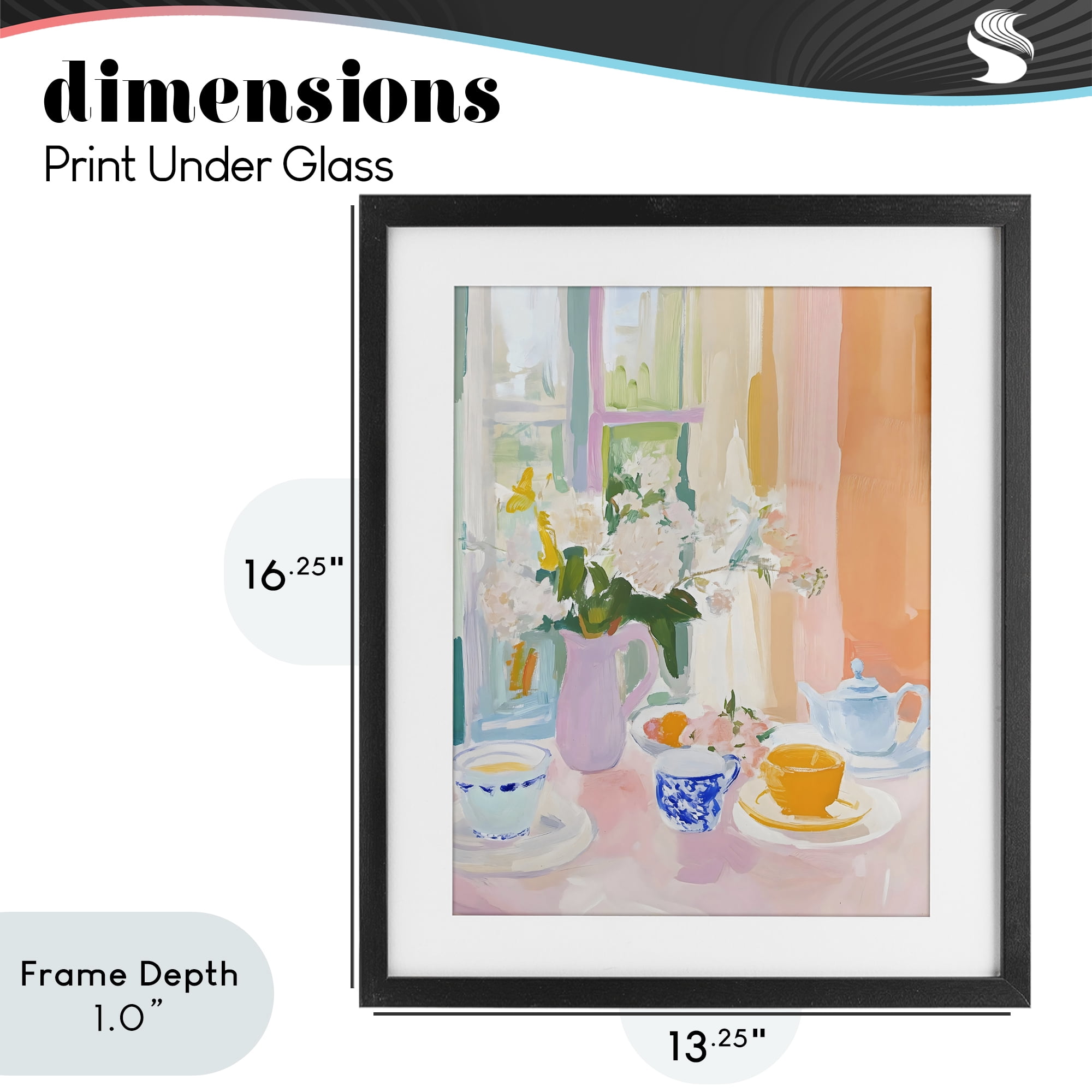Stupell Industries Breakfast Still Life Abstraction Black Framed Print Under Glass, design by The Prints Vibe