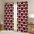thumbnail image 2 of Feelyou Love Heart Curtains Pack of 2 (52x84 Each), Black Red Buffalo Window Curtains, 2 of 6