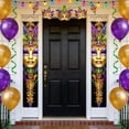 thumbnail image 5 of Horivan Carnival Party Decorations Hanging Flags Mardi Gras Festival Banners with Masks Design Durable Polyester for Outdoor Garden Yard Decoration Colorful Themed Party Supplies 180X30CM, 5 of 6