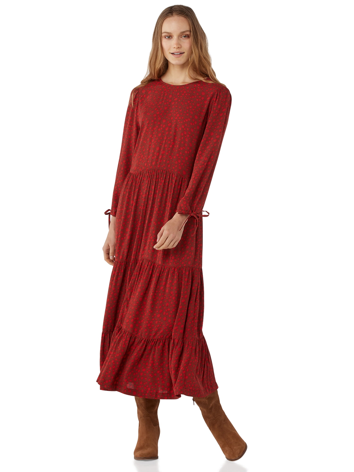 Free Assembly Women's Tiered Maxi Dress - Walmart.com
