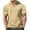 Khaki, variant on Men's Hooded Pullover with Pockets Short Sleeve Lightweight Super Soft Hooded Sweatshirt