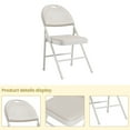 thumbnail image 4 of Sillas Plegables Tapizadas (Juego de 4) – Asiento Cómodo de Piel Sintética, Marco de Metal Resistente, Patas con Protector, Ideales para Sala, Comedor, Terraza o Uso en Exterior, 4 of 13