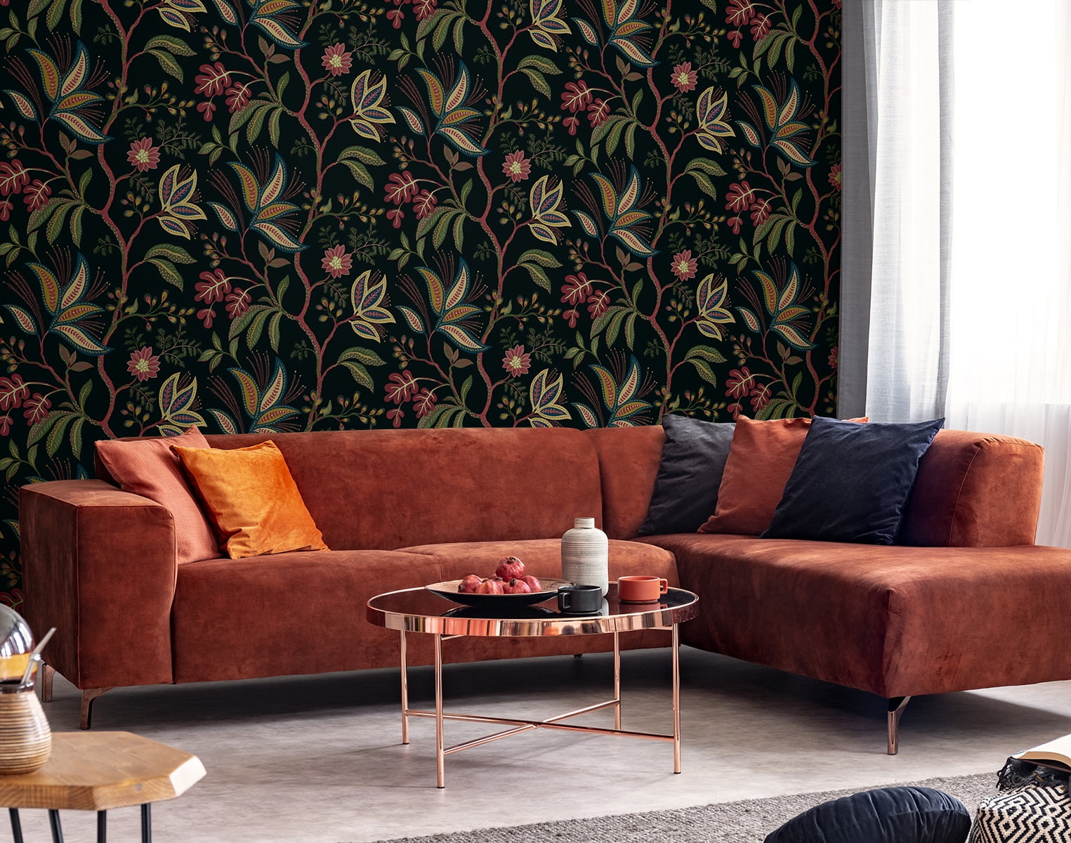 NextWall Ebony Forest Flourish Peel and Stick Wallpaper - 27 in. W x 18 ft. L Roll