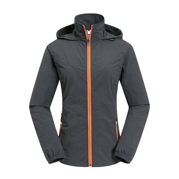 Hvot&aat Women's Waterproof Rain Jacket Trendy Lightweight Mesh Lining Stand Collar Hooded Raincoat for Hiking Travel Outdoor
