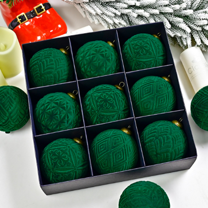 Bxaolu Flocked Ornaments for Christmas Tree Decorations - 9pcs Large 3D Velvet Ball Ornament for Winter Holiday Decor - 3.93inch Plastic Xmas Ornaments (3.93", Green)