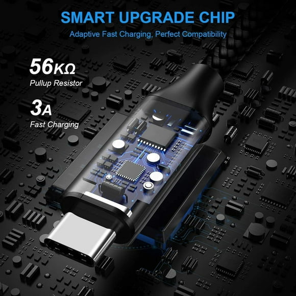etguuds 2-Pack 3ft USB C Cable 3A Fast Charge, USB A to Type C Charger Cord Braided for Samsung Galaxy A10e A15 A25 A54 A51 A50, S24 S23 S22 S21 S20 S10 S10E S9, Note 20 10 9, Moto G G9 G8