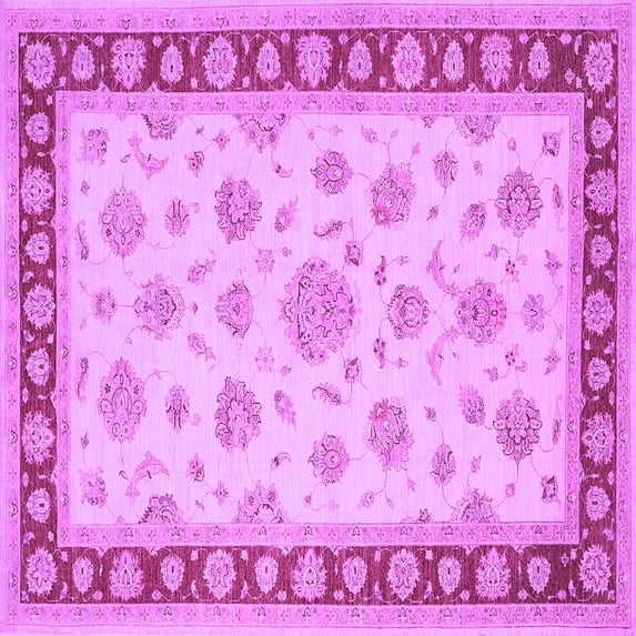 Ahgly Company Indoor Square Oriental Purple Traditional Area Rugs, 3' Square