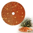 thumbnail image 2 of Christmas Runner Rug Orange Christmas Tree Skirt Sequin Velvet Tree Skirt Xmas Tree Skirts Decorations Glitter Christmas Tree Cover Skirt Fall Tree Mat For Holiday Fall Christmas Tree, 2 of 9