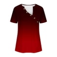 thumbnail image 5 of Teissuly Fashion Women Summer Solid V-Neck T-Shirt Short Sleeve Casual Blouse Tops, 5 of 5