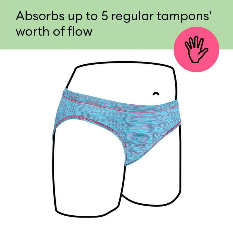 Thinx Teens Super Absorbency Cotton Bikini Period Underwear, Size  Large/13-14, Mixed Pack 