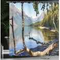 thumbnail image 4 of Ambesonne Glacier National Park Shower Curtain, View of Lake, 69"Wx75"L, Multicolor, 4 of 5