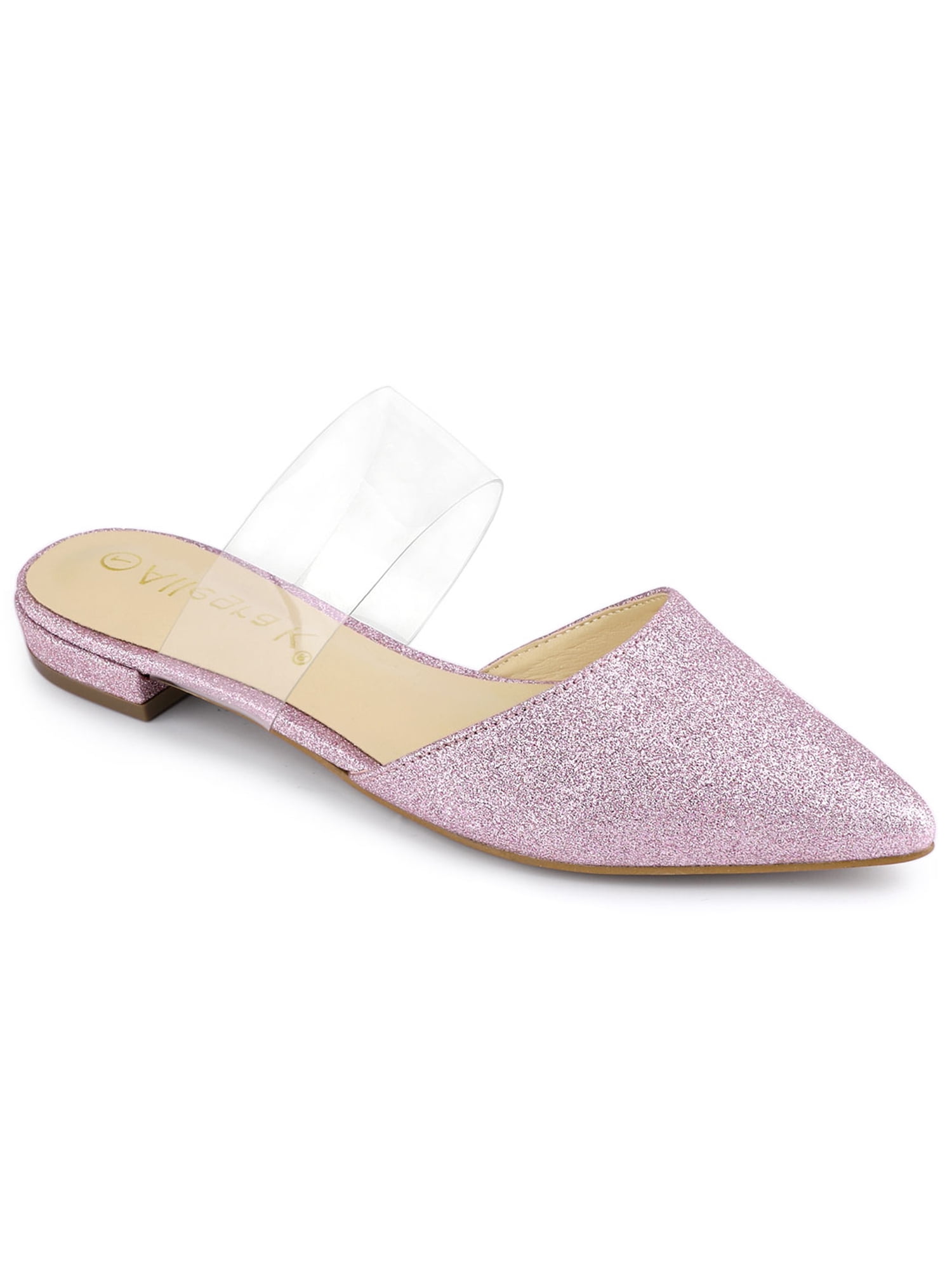 pink flat mules