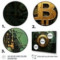 thumbnail image 3 of Designart "Gold and Green Crypto Currency Symbol" Fashion Framed Wall Art Decor - Glam Green Fashion Bitcoin Hallway Framed Wall Art Decor, 3 of 6