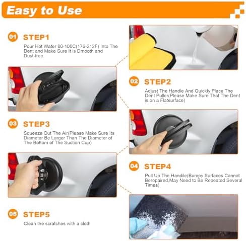 Dent Puller, 3 Pack Car Dent Puller, Dent Repair Suction Cups, Auto Body Dent Remover Tool for Car, Objects Moving