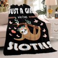 thumbnail image 5 of Just Girl Loves Sloths Blanket Soft Blankets and Throws Flannel Cozy Lightweight Quilt Gift Perfect for Bed Sofa Couch-60 x50 Medium for Teen, 5 of 7
