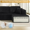 thumbnail image 4 of NeoKo Cloud Couch Sectional Modular Sofa, 132" Comfy Boneless Sectionals for Living Room, Modern Plush Memory Foam U Shaped Sofa Corduroy Sectional Floor Couch with Chaise Lounge, Black, 4 of 8