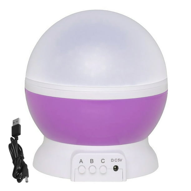 Proyector de luz nocturna LED Lámpara giratoria Star Sky Iluminación de cabecera Regalo para dormitorio de niños, Morado Inevent HA004162-03