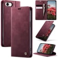 thumbnail image 1 of Funda tipo cartera para iPhone 16e/iPhone SE 4/iPhone SE 2025, de piel, con tarjetero, soporte, cierre magnético y protección RFID de TPU a prueba de golpes, 1 of 8
