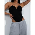 thumbnail image 5 of SMZ Women's Strapless Deep V Neck Bodysuit Sexy Backless Slim Fitted Tube Tops, 5 of 6