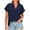 Navy, variant on Linen T-Shirt for Women Summer Short Sleeve V Neck Shirts Casual Loose Cotton Blouse Plain Work Tee Top Lagenlook Tunic Blouses Pullover Top