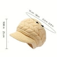 thumbnail image 6 of Retro women's winter warm knitted cap, cold weather running, camping, walking fashionable skiing cap with sun hat, 6 of 9