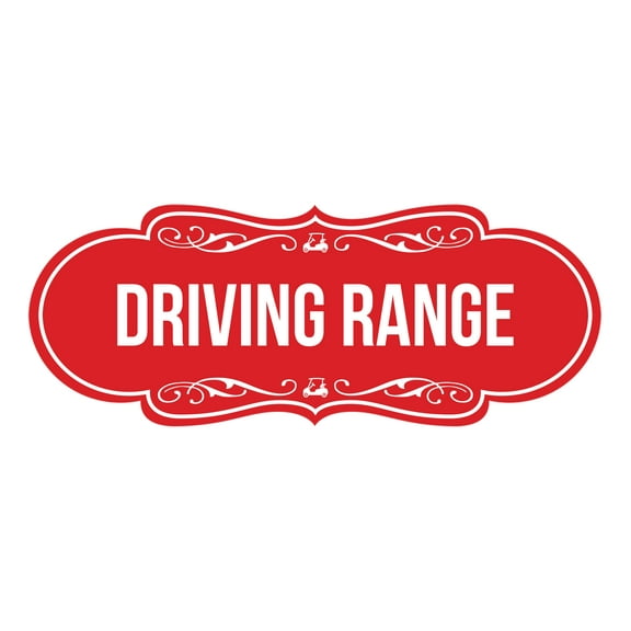 Signs ByLITA Designer Driving Range Sign (Red) - Large