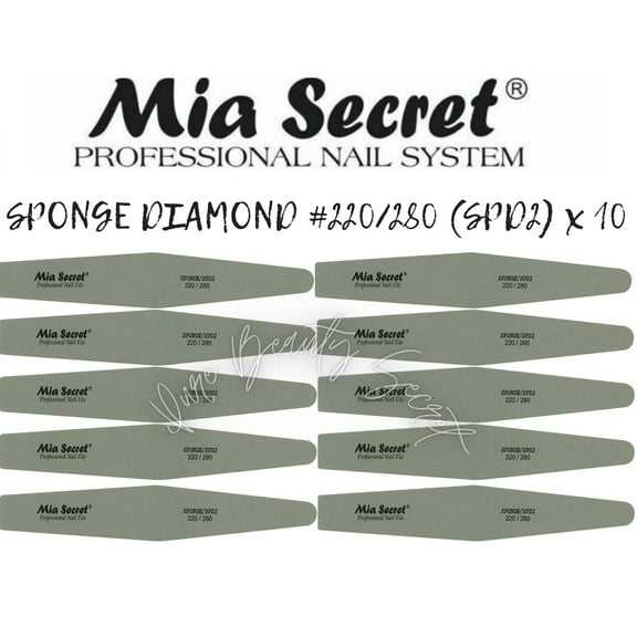 Mia Secret - NAIL FILE - SPONGE DIAMOND #220/280 (SPD2) x 10