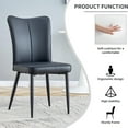 thumbnail image 5 of SUDICA Dining Chairs Set of 4, Black PU Leather Upholstered High Back Chairs, Black Metal Legs, For Dining Room Kitchen, 5 of 9