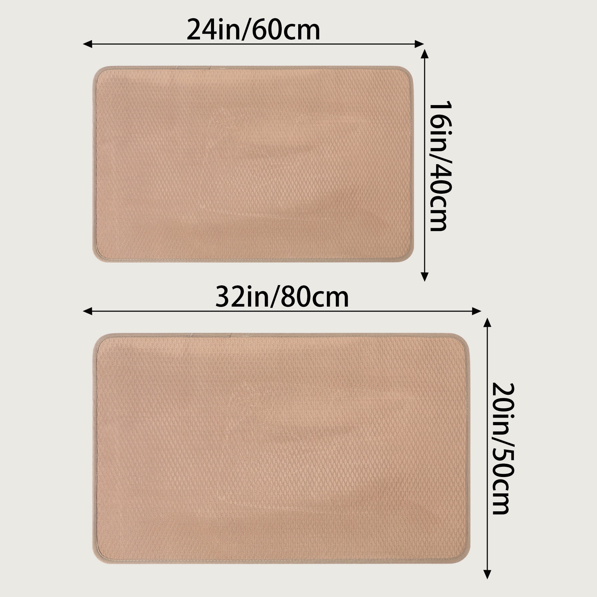 Unique Bargains Bathroom Mat Soft Absorbent Bath Rugs Brown 16" x 24"