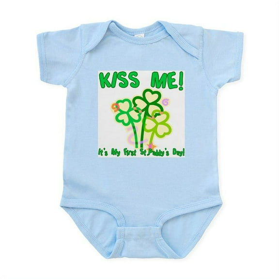CafePress - Kiss Me! Baby's First St. Pat Infant Bodysuit - Baby Light Bodysuit, Size Newborn - 24 Months