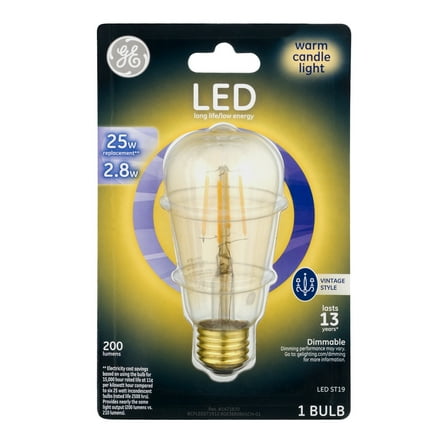 GE LED Vintage Style Bulb 25W Warm Candle Light, 1.0 CT
