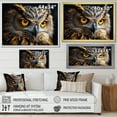 thumbnail image 4 of Designart "The Wise Yellow Owl A Portrait II" Animals Floater Framed Wall Art Living Room, 4 of 7