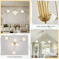 thumbnail image 5 of Gold Sputnik Chandelier,6 Lights Large Modern Chandelier L40”Mid Century Long Ceiling Pendant Light Fixtures for Dining Room with Milk Glass Globe Shades for High Ceiling Foyer Living Room, 5 of 7