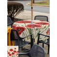 thumbnail image 5 of Outdoor Tablecloth with Umbrella Hole for Patio/Picnic/Party/Camping, Red Poppy Waterproof Table Cloth Square Cover Washable, Spring Summer Farmhouse Flowers Rustic Burlap (60"x 60"), 5 of 8