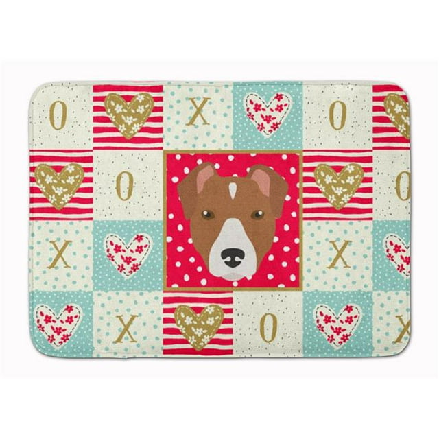 Carolines Treasures CK5232RUG Tapis en Mousse à Mémoire de Forme Lavable en Machine 19 x 27 Po. Rat Terrier Love