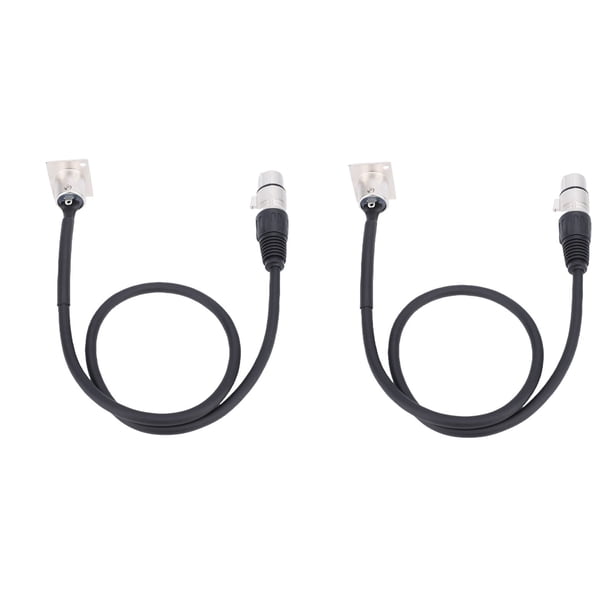 3 Pines Cable XLR Tipo D, 2PCS Cable Convertidor XLR Hembra De Paso A Conector De Micrófono Tipo D De Audio De Estudio Para Montaje En Panel Para Caja De Escenario Panel De