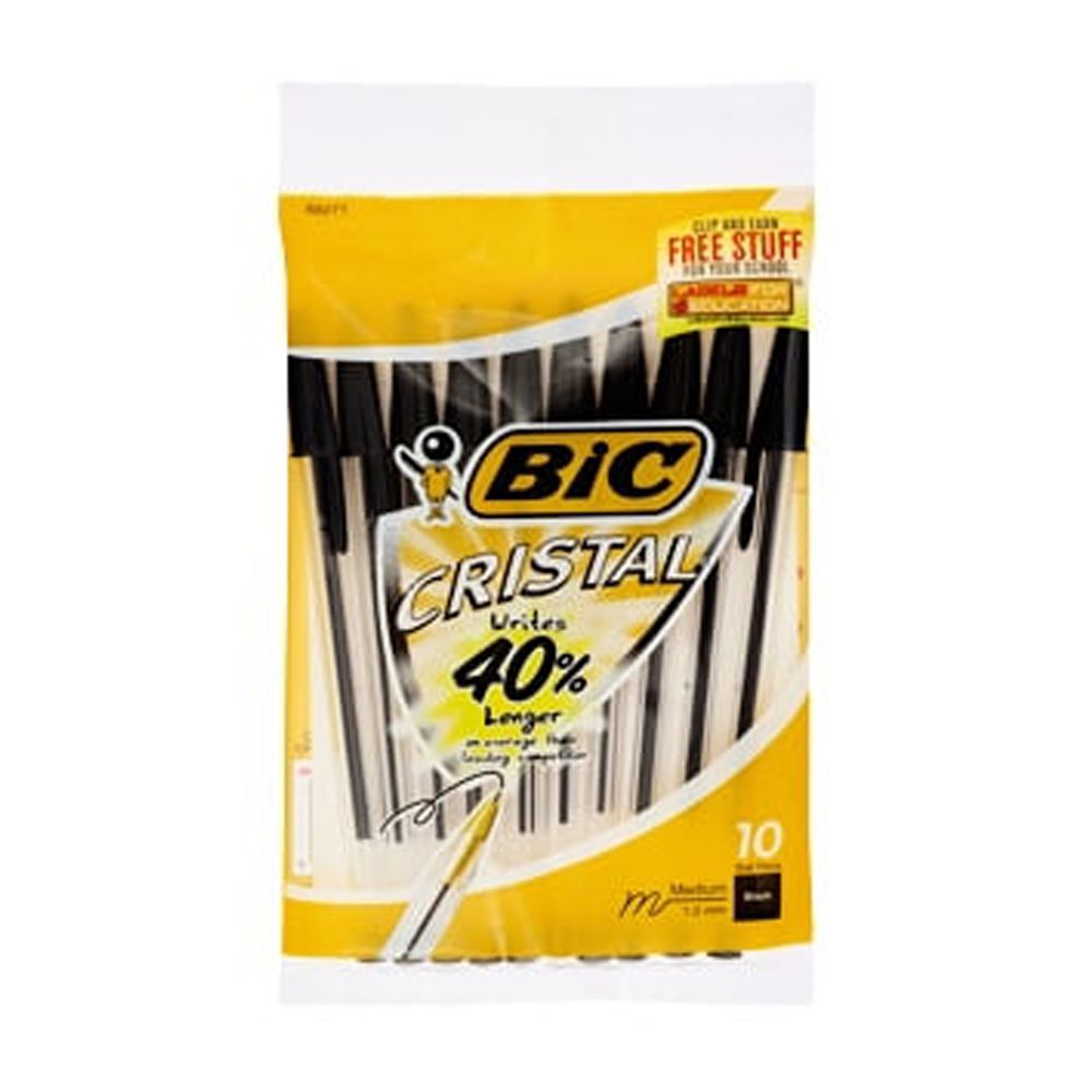 BIC Cristal Xtra Smooth Ballpoint Stick Pens, 1.0 mm, Black Ink, Pack of 10 - image 2 of 7