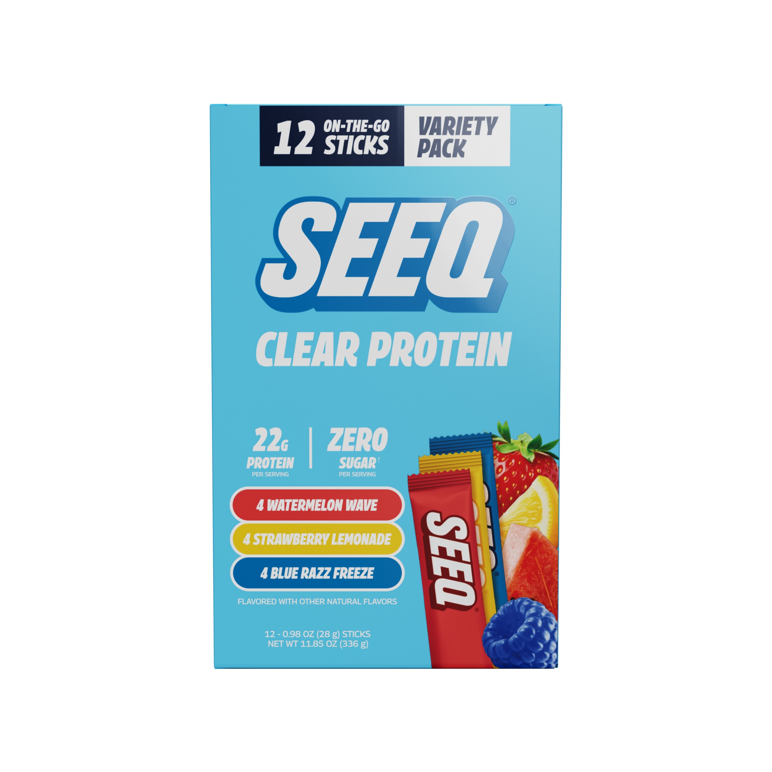 Seeq Protein Powder Variety Pack, 12 On-The-Go Single Serve Packs