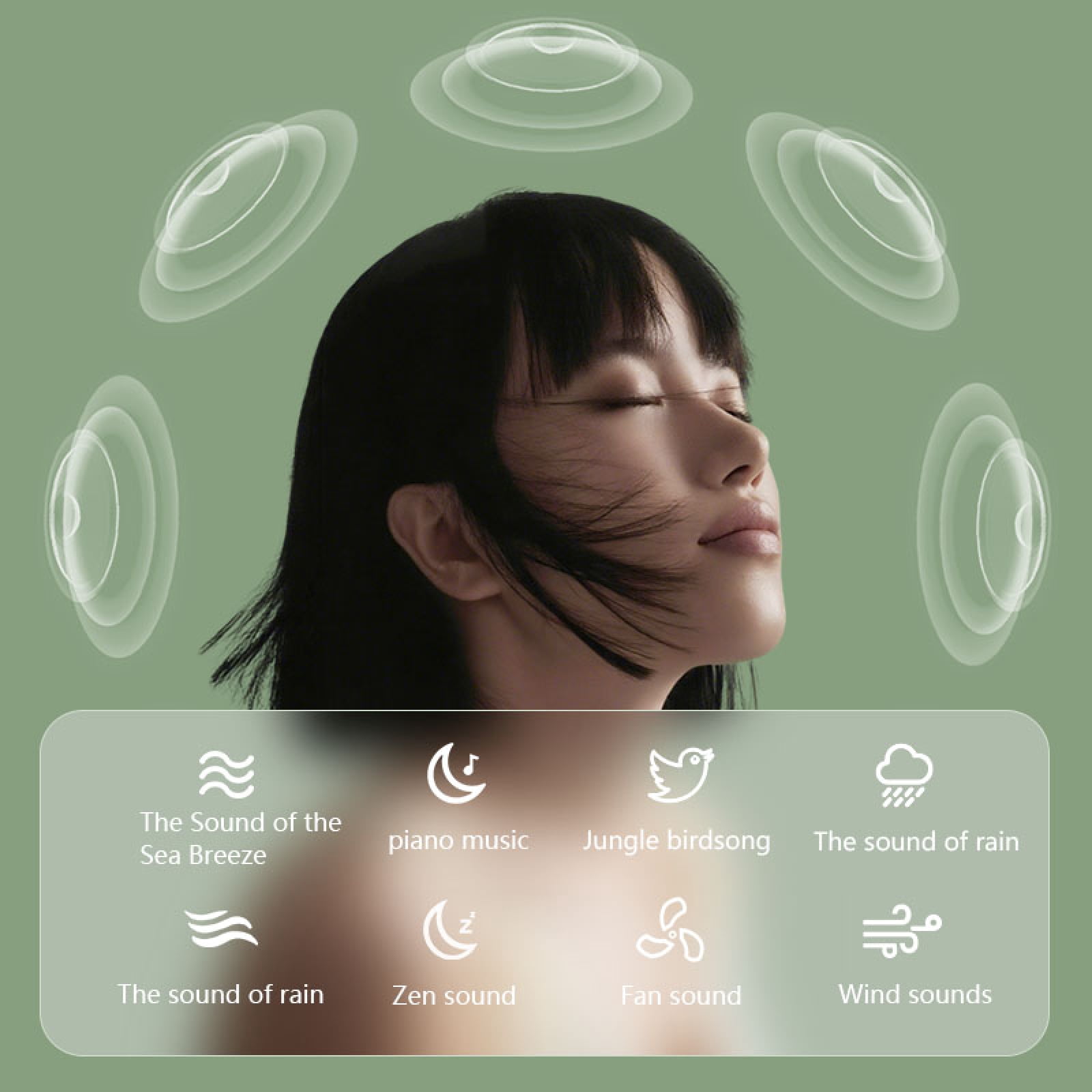 Meponn Rechargeable 30+ Soothing Sounds Bedroom Sleep White Noise Sound Machine with 8-Sided Gravity Sensor, 15-90Min Timer for Babies