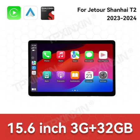 TPXINXIN For Jetour Shanhai T2 2023-2024 15.6 Inch Android 15 Auto Car Radio Multimedia Video Player Carplay Navigation GPS